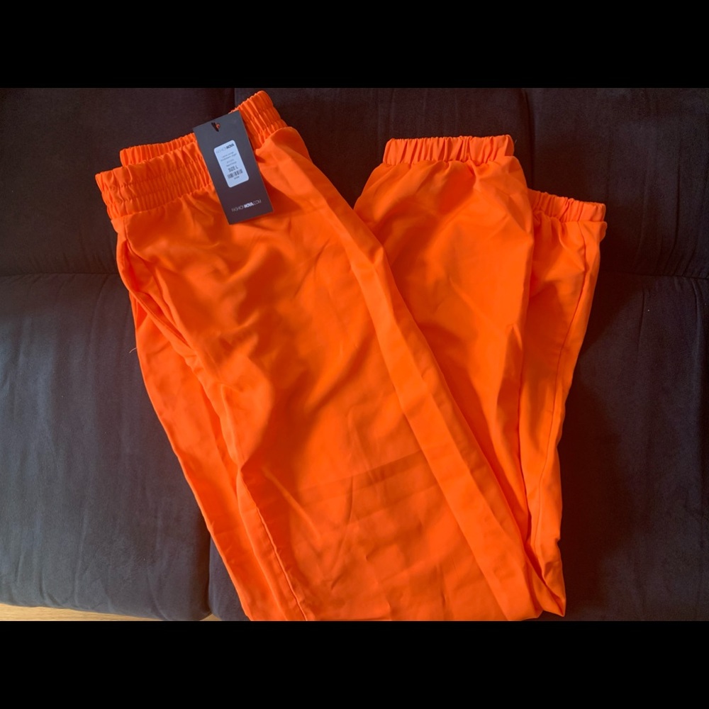 Fashion Nova Neon Orange windbreaker Jogger